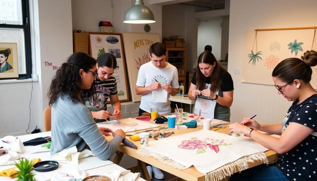 NYC embroidery team building