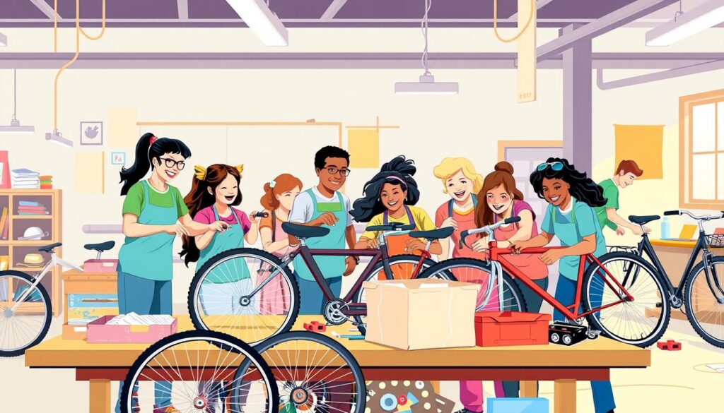 charity bike build team building